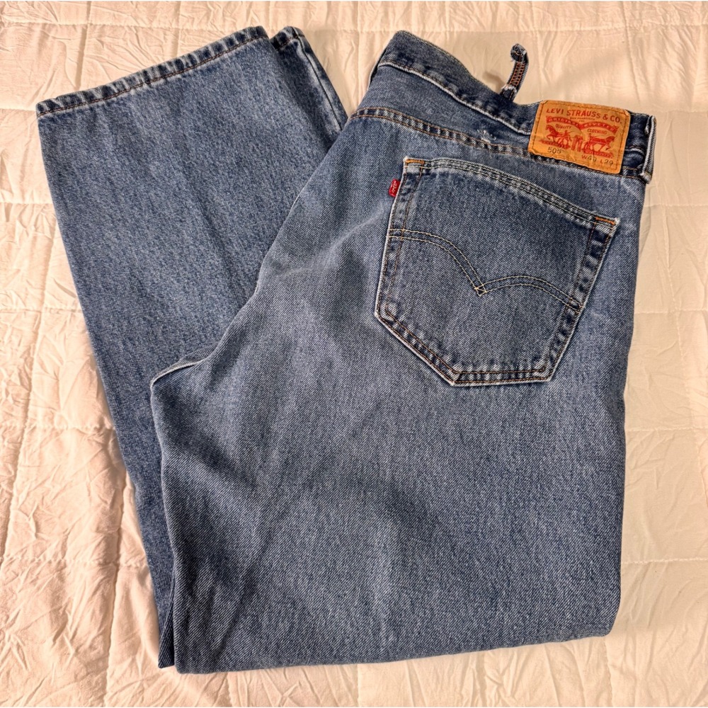 Levi's 505 Jeans Regular Fit Straight Leg Denim Pants Classic W40 L29